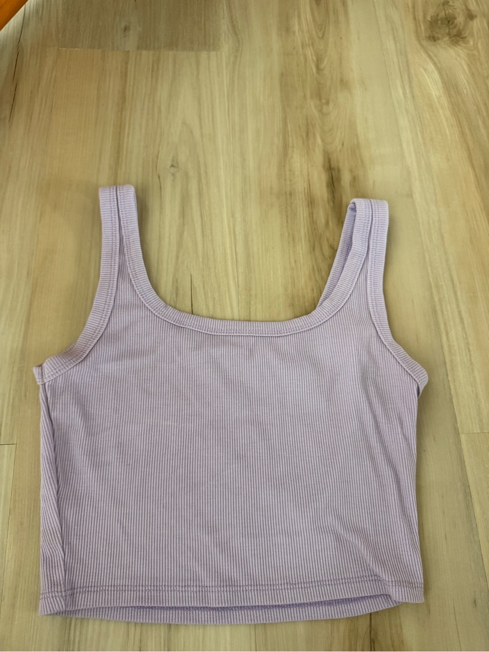SHEIN Lilac Ribbed Cropped Tank Top